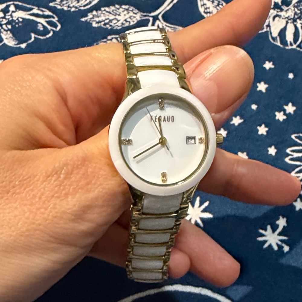 White and Gold Watch